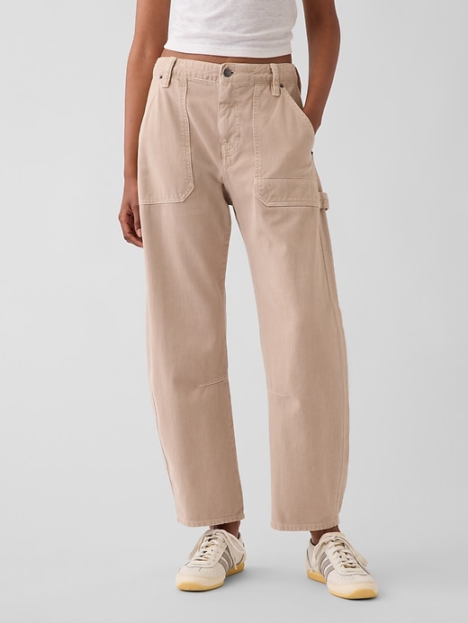 Image number 2 showing, Mid Rise Barrel Utility Ankle Pants