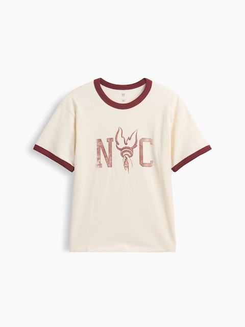Kids Relaxed New York Graphic Ringer T-Shirt