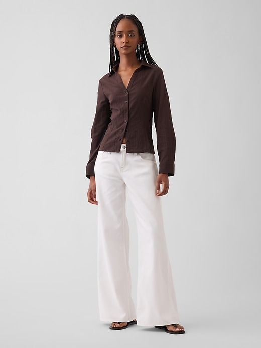 Image number 1 showing, Low Rise UltraSoft Stride Wide-Leg Jeans