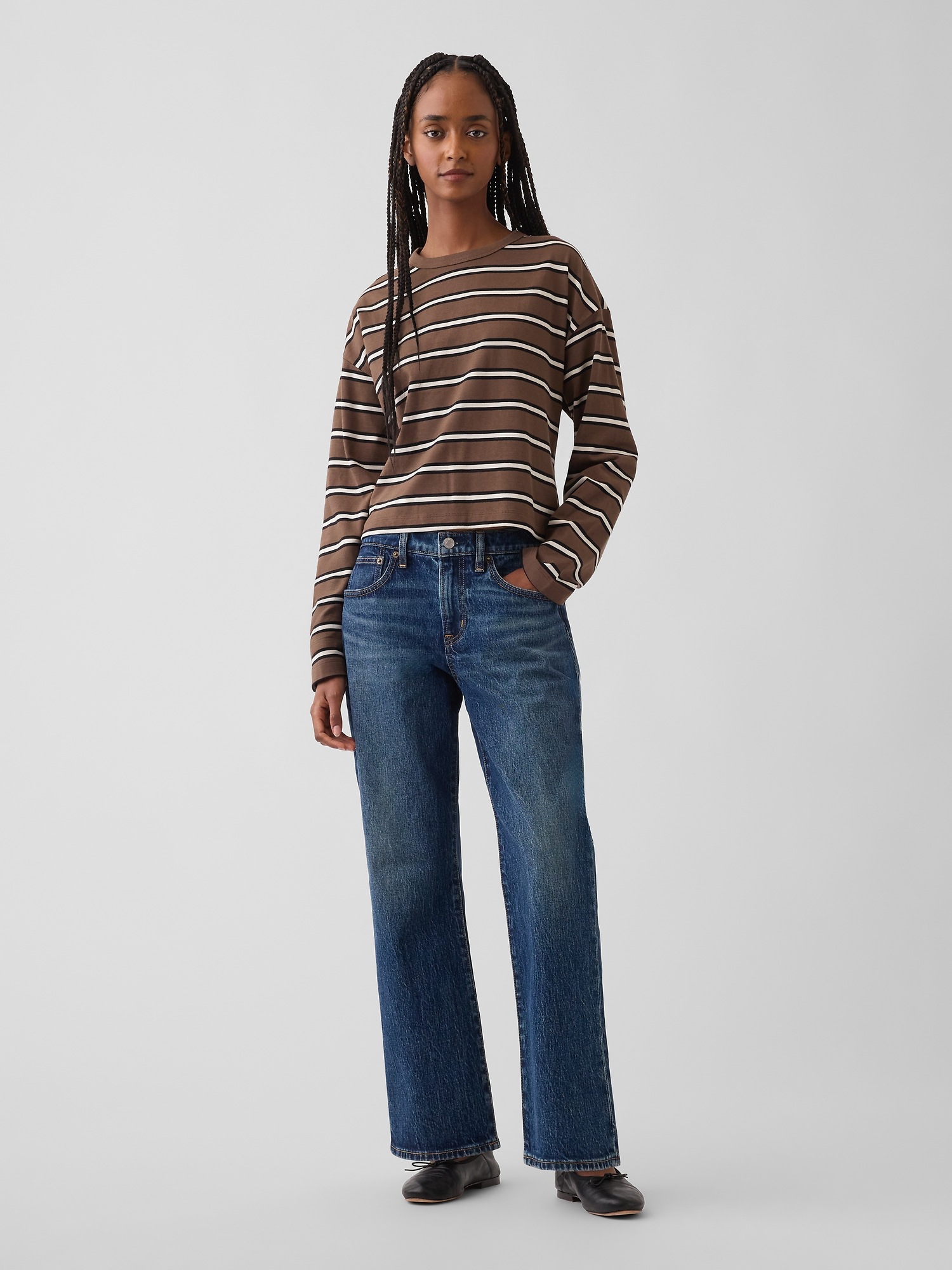 Женские джинсы Gap Mid Rise Flare Crop Jeans