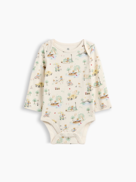 Baby First Favorites Organic Cotton Brannan Bear Toile Bodysuit