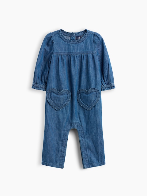 Baby Denim Heart One-Piece