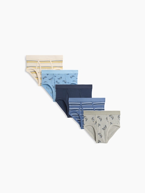 Kids Organic Stretch Cotton Gaming Briefs (5-Pack)