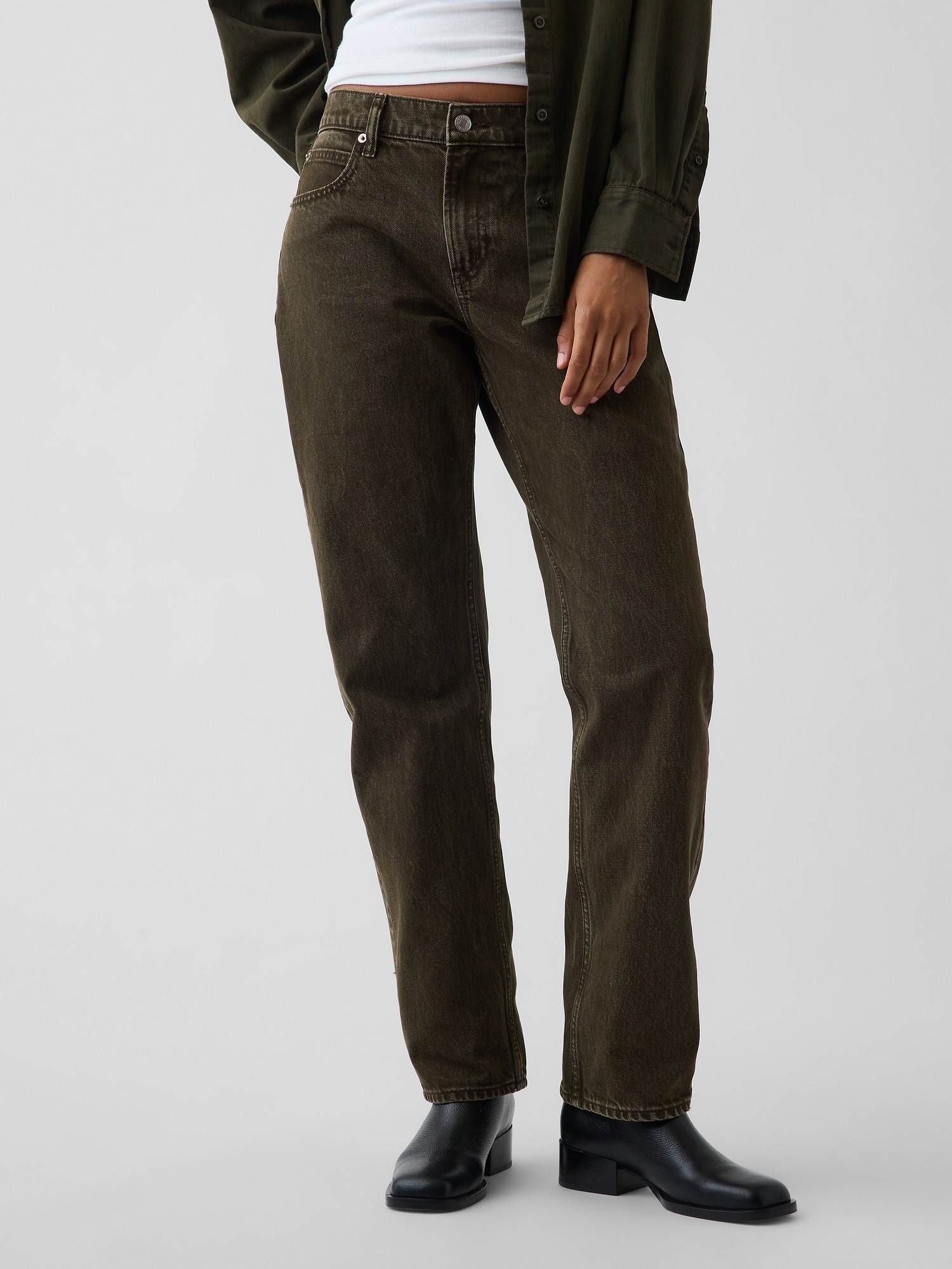Женские джинсы Gap Mid Rise Straight Taper Jeans — фото 2