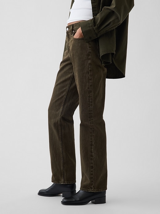 Image number 3 showing, Mid Rise Straight Taper Jeans