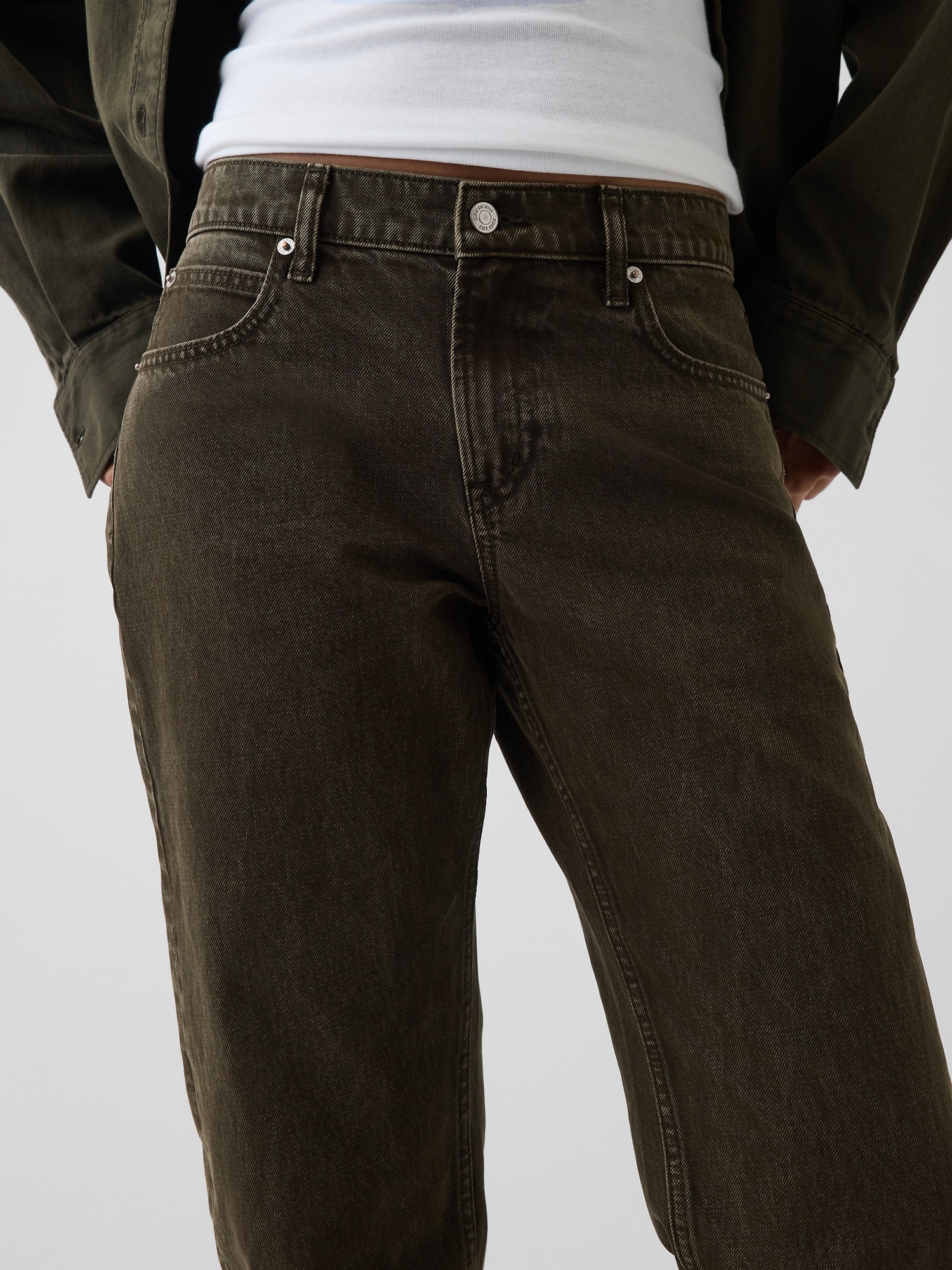 Женские джинсы Gap Mid Rise Straight Taper Jeans — фото 5