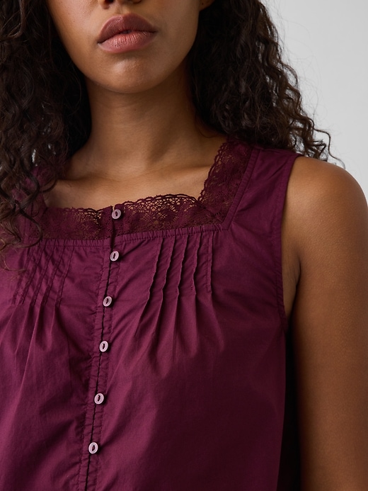 Image number 4 showing, Poplin Pintuck Shell Top