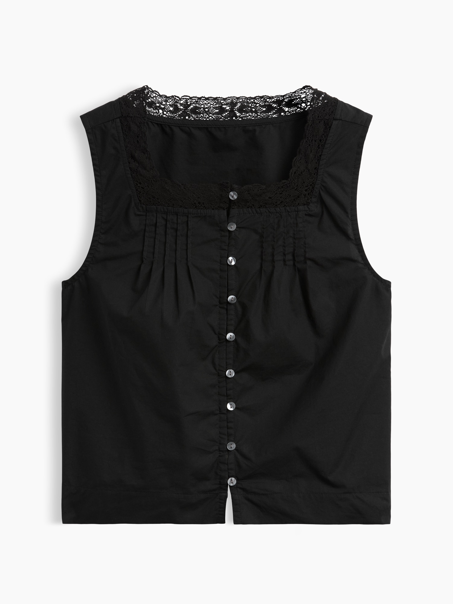 Poplin Pintuck Shell Top