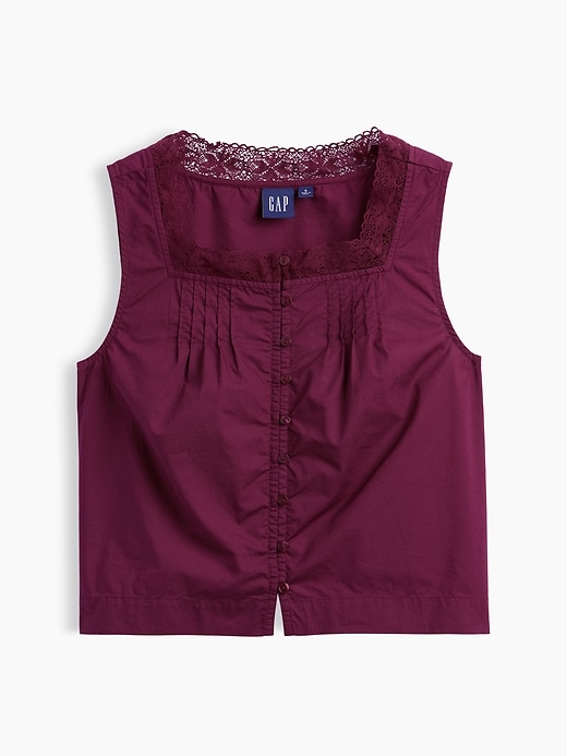 Image number 5 showing, Poplin Pintuck Shell Top