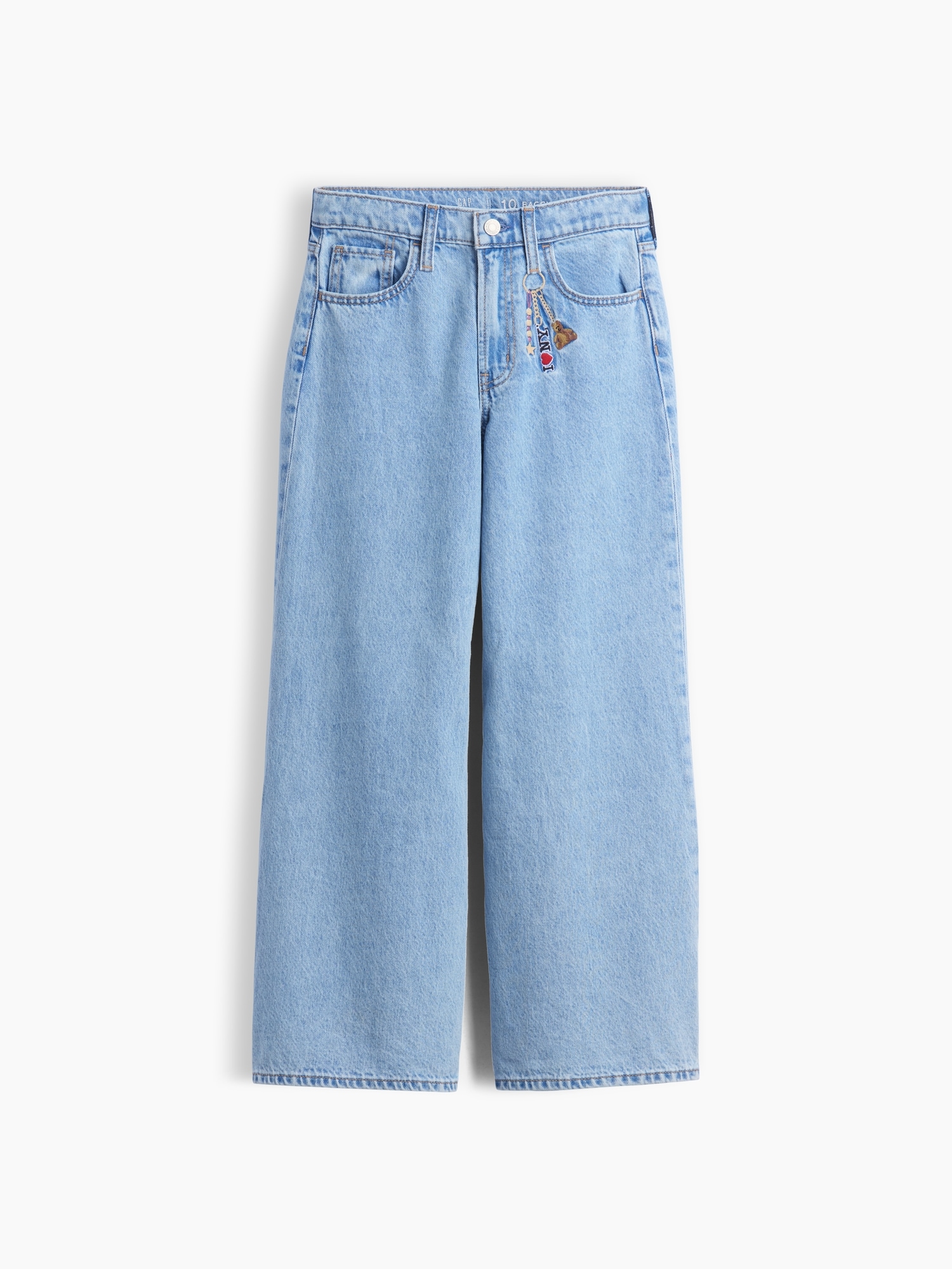 Kids Low Rise Embroidered I Heart NY Baggy Jeans