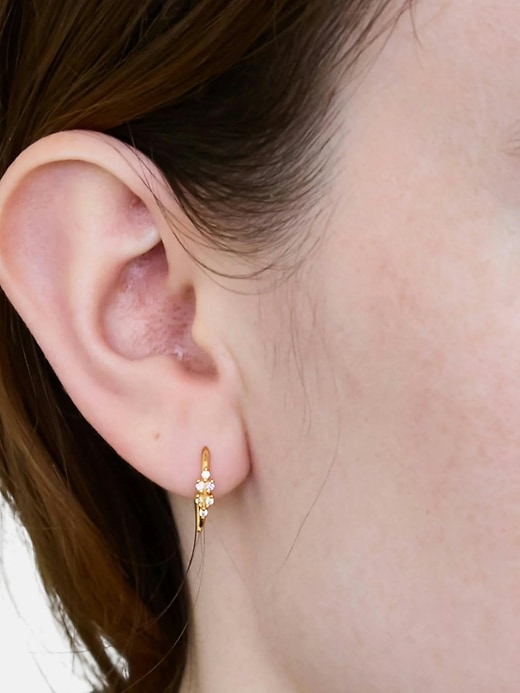 Image number 3 showing, Admiral Row Multi-stone Open Ear Huggies
