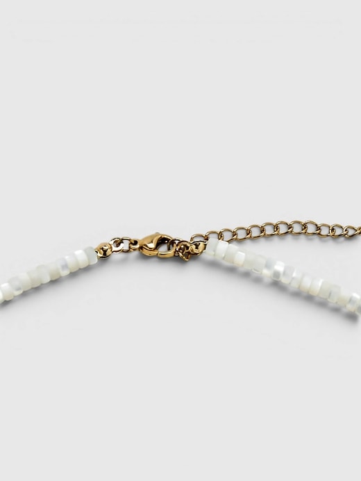 Image number 2 showing, Admiral Row Beaded Mother of Pearl and Gold Necklace