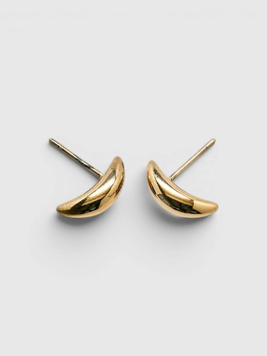 Image number 1 showing, Admiral Row Luna Curved Gold Stud Earrings