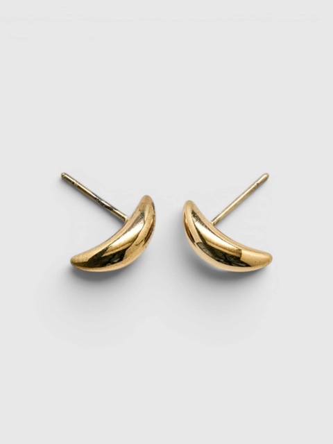 Admiral Row Luna Curved Gold Stud Earrings
