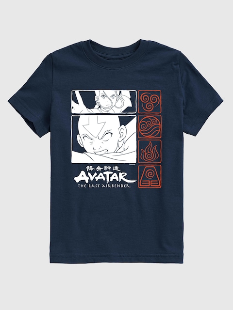 Kids Avatar The Last Airbender Action Grid Short Sleeve Graphic T-Shirt