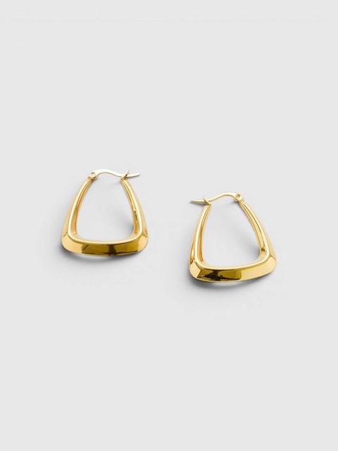 Admiral Row Medium Gold Triangle Hoop Earrings