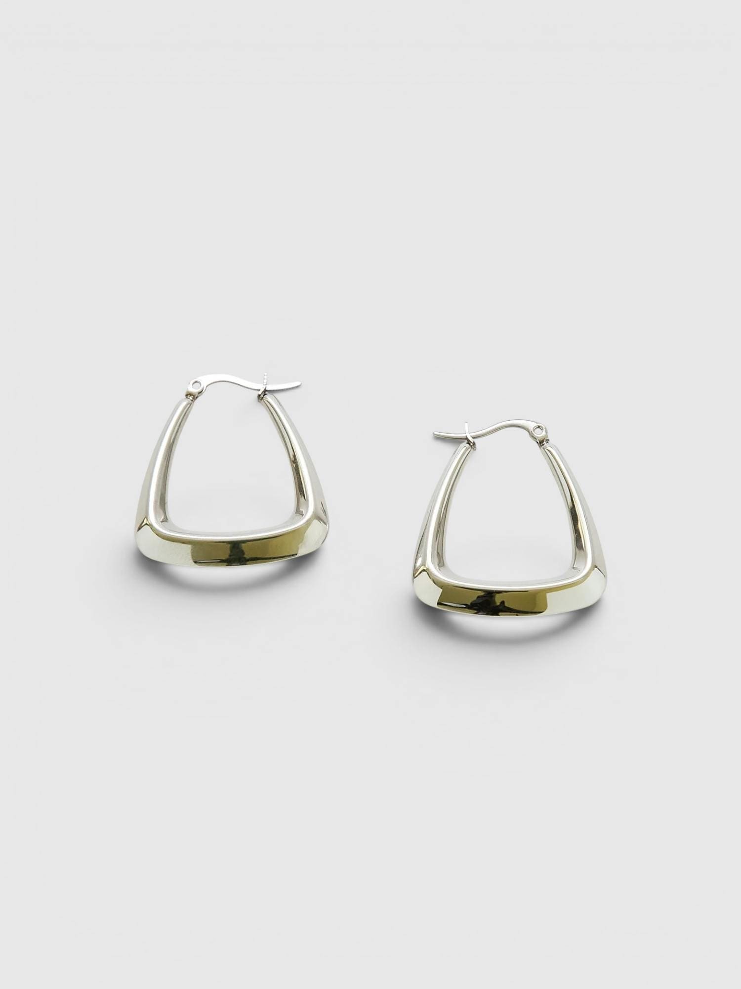 Admiral Row Medium Silver Triangle Hoop Earrings