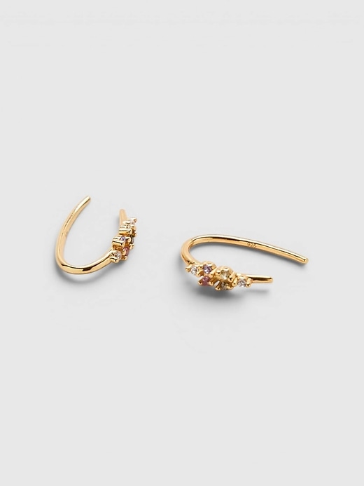Image number 2 showing, Admiral Row Multi-stone Open Ear Huggies