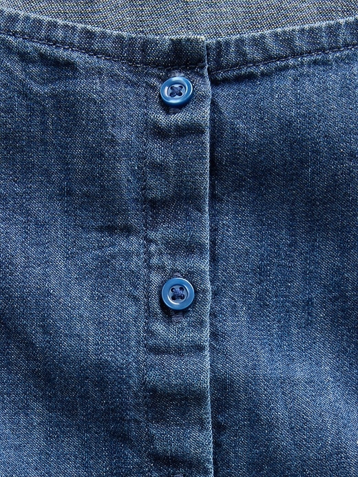 Image number 3 showing, Kids Denim Puff-Sleeve Button-Front top