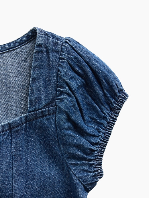 Image number 4 showing, Kids Denim Puff-Sleeve Button-Front top
