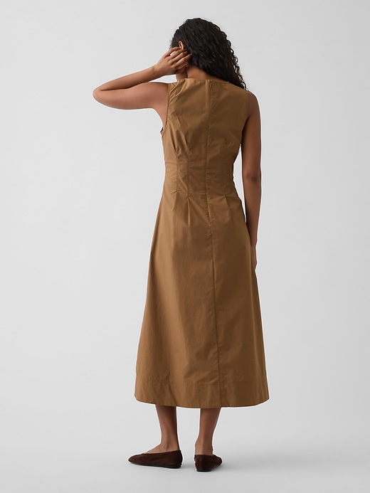 Image number 2 showing, Poplin V-Neck Cinched Maxi Dress
