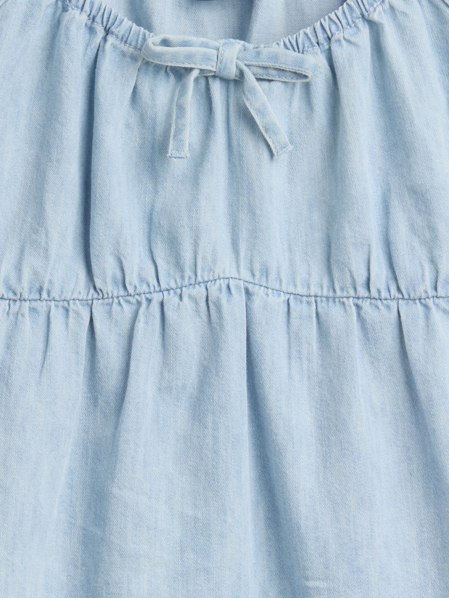 Kids Denim Puff-Sleeve Top