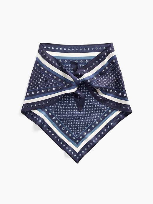 Image number 1 showing, 100% Silk Oversized Triangle Bandana Scarf