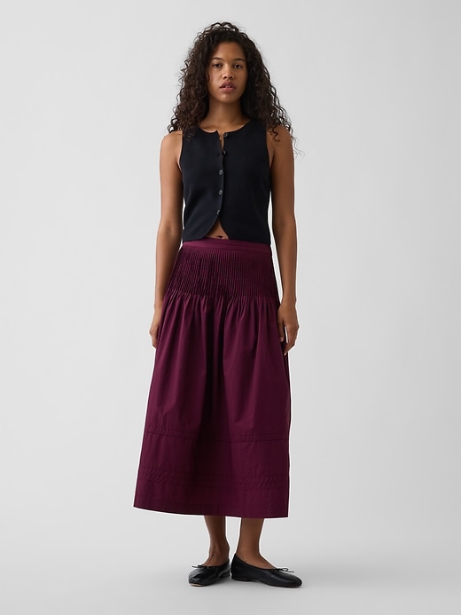 Image number 6 showing, Poplin Pintuck Maxi Skirt
