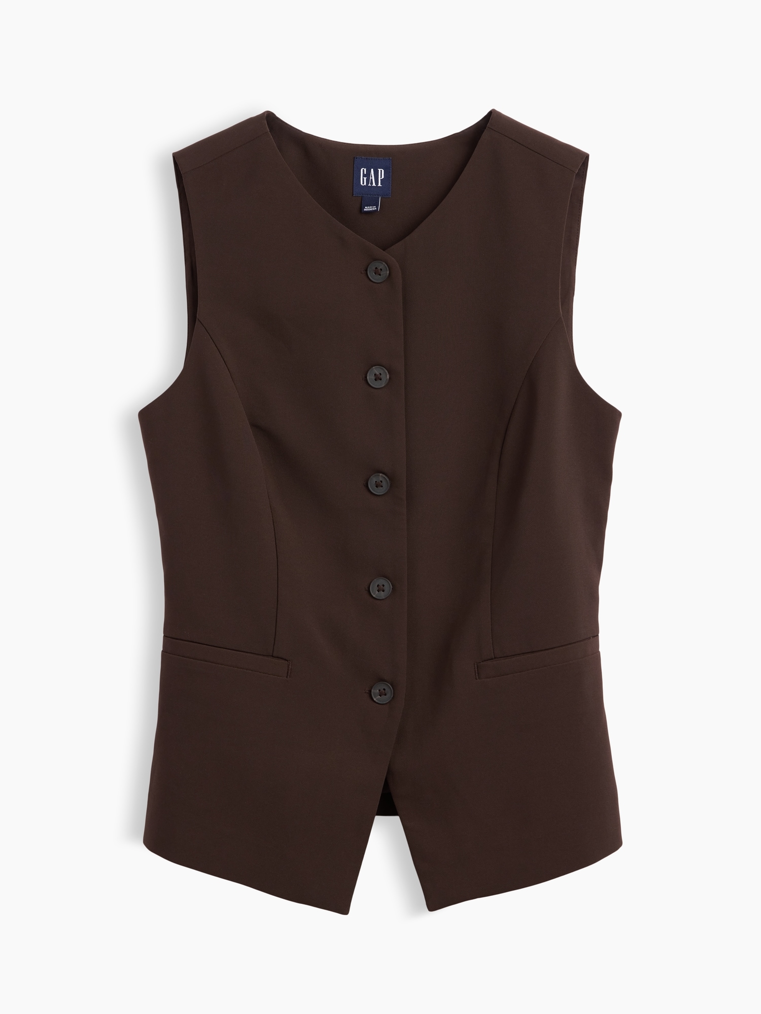 High-Neck Longline Vest