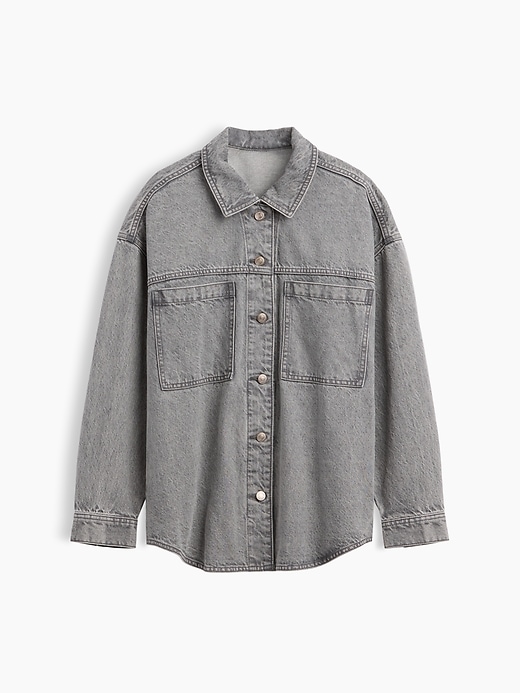 Image number 5 showing, Denim Oversized Shirt Jacket