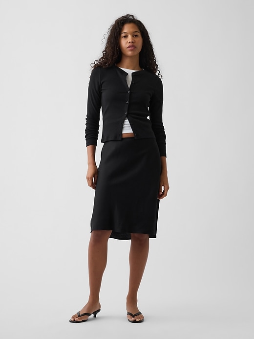 Image number 1 showing, LENZING™ ECOVERO™ Bias-Cut Skirt