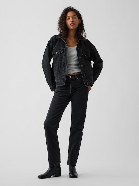 Mid Rise Straight Taper Jeans