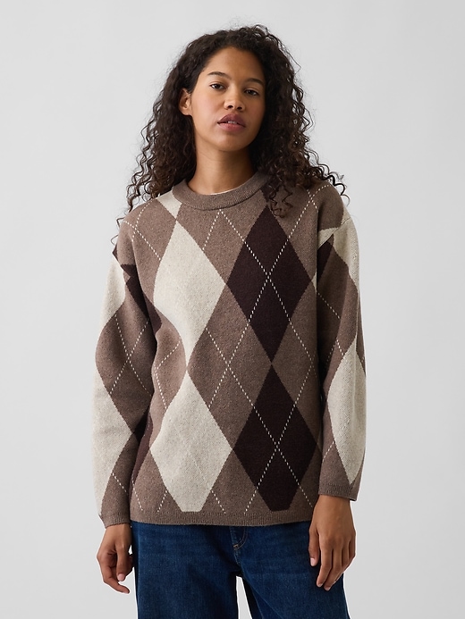 CashSoft Oversized Argyle Sweater | Gap