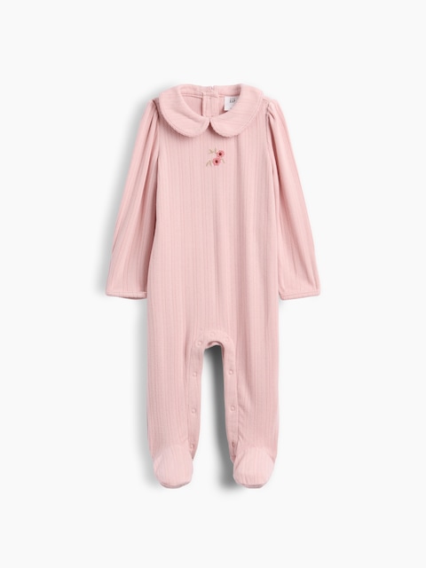 Baby Softspun Pointelle Collared One-Piece