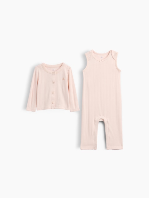 Baby Softspun Pointelle Cardigan Outfit Set