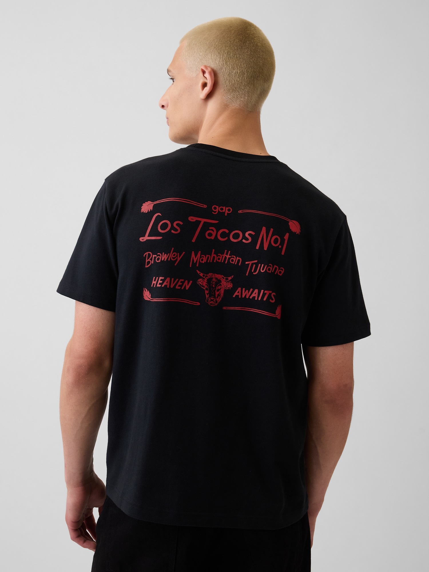Мужские футболки Gap Adult Los Tacos No. 1 Relaxed Graphic T-Shirt — фото 2