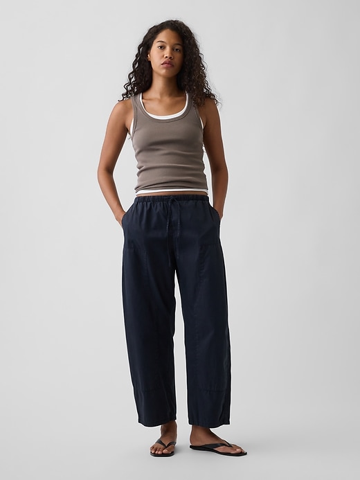 Image number 1 showing, Poplin Easy Double-Knee Barrel Pants