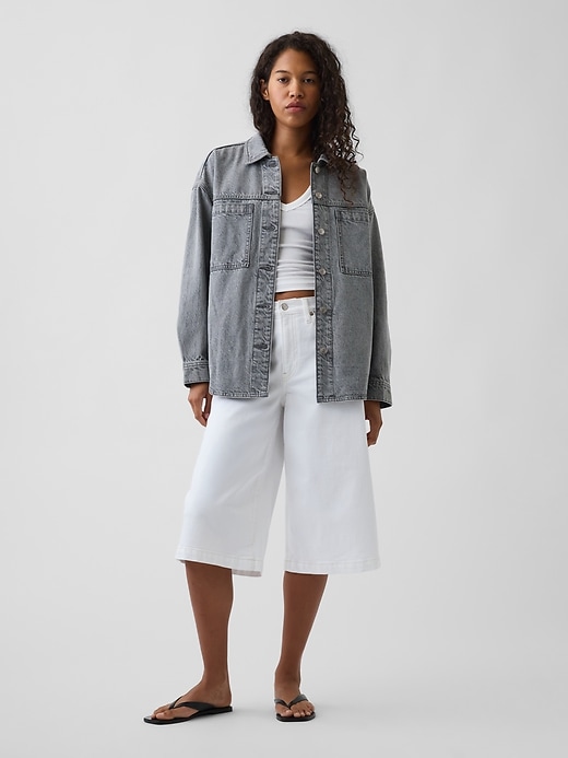 Image number 2 showing, Denim Oversized Shirt Jacket