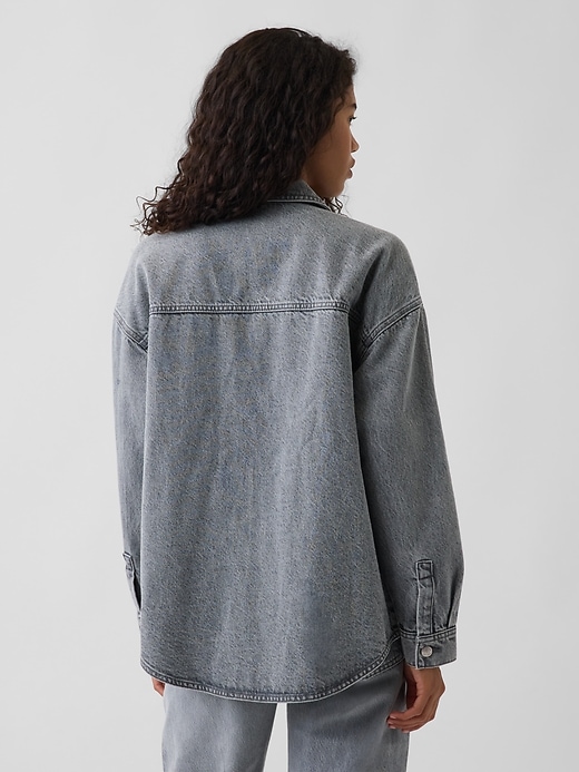 Image number 3 showing, Denim Oversized Shirt Jacket