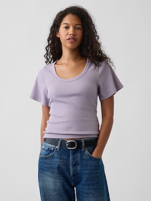 Rib Scoop T-Shirt