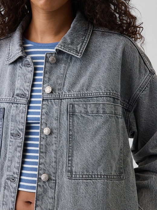 Image number 4 showing, Denim Oversized Shirt Jacket