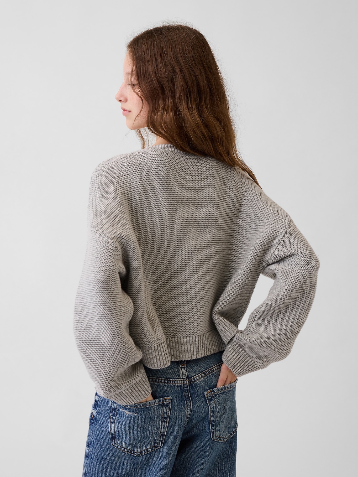 Kids Oversized Boxy Cardigan Sweater