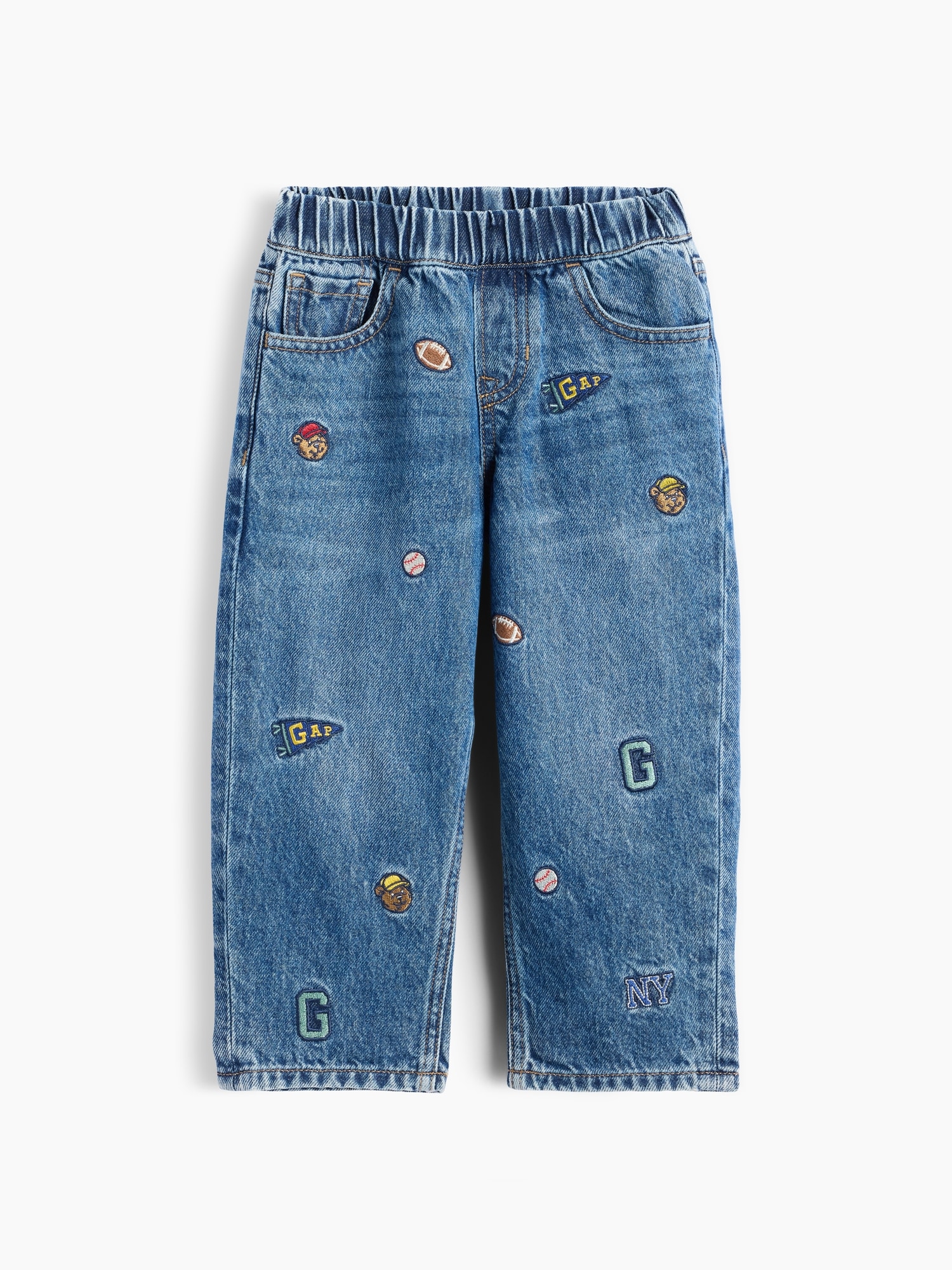Детские джинсы Gap Baby & Toddler Embroidered Pull-On Baggy Jeans — фото 2
