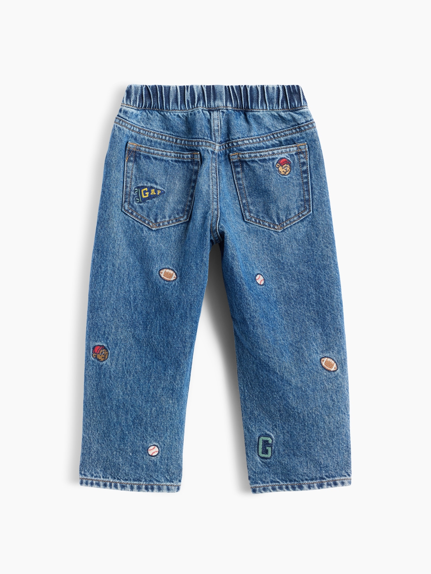 Детские джинсы Gap Baby & Toddler Embroidered Pull-On Baggy Jeans — фото 3