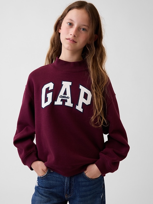 Image number 1 showing, Kids VintageSoft Oversized Mockneck Logo Sweatshirt