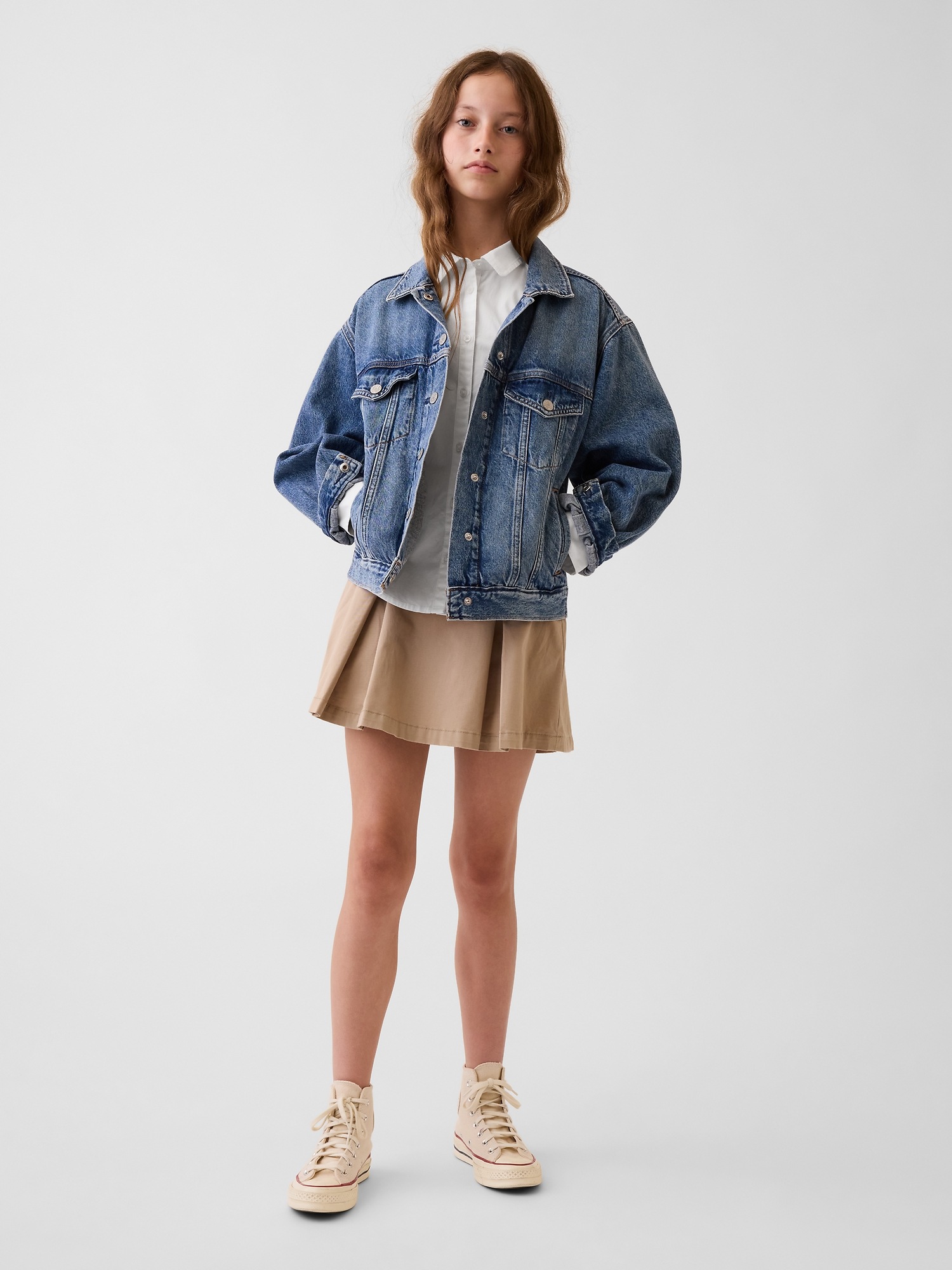 Детская рубашка Gap Uniform Poplin, цвет: Оптический белый — фото 4