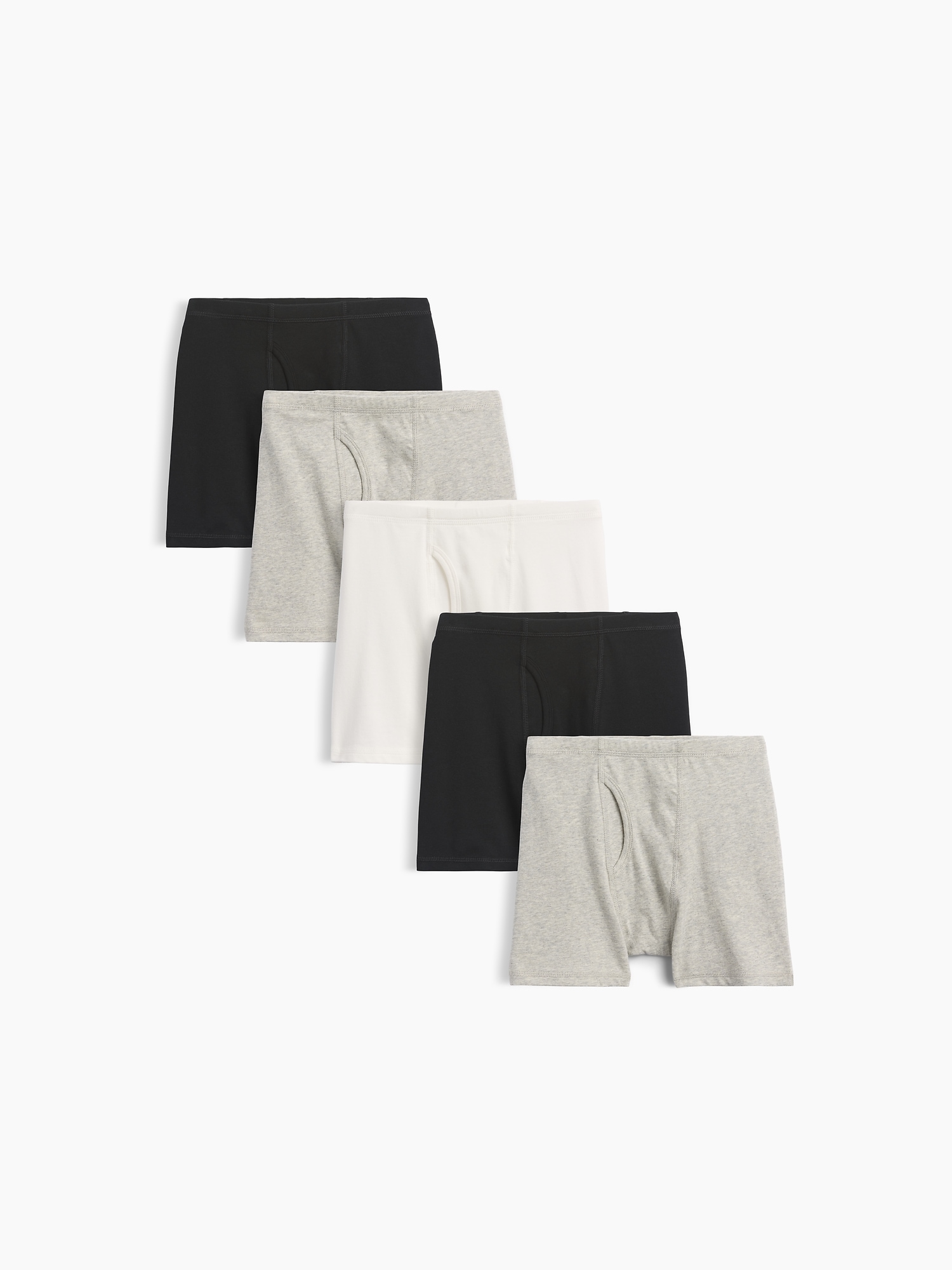 Kids Organic Stretch Cotton Solid Boxer Briefs (5-Pack