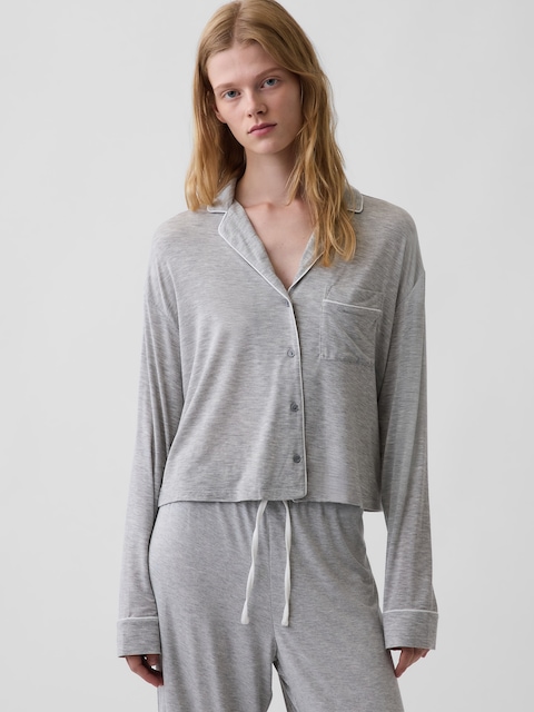 SoftMade Modal Crop PJ Top