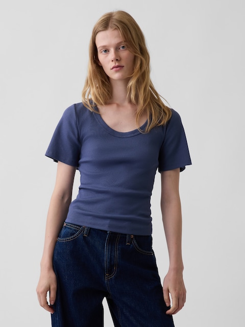 Rib Scoop T-Shirt