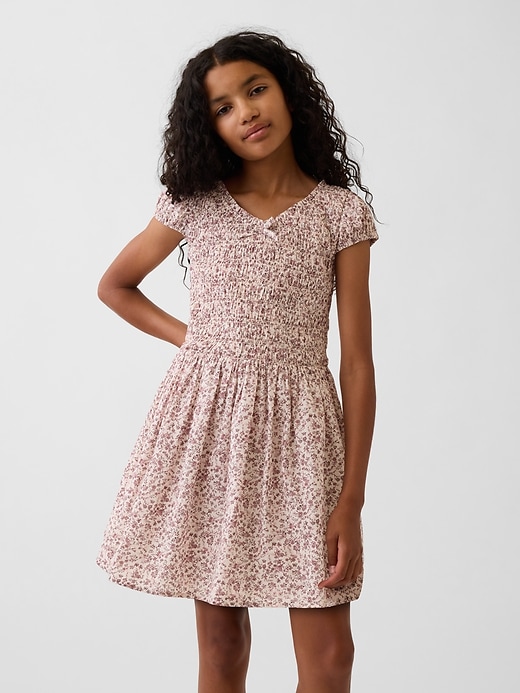 Image number 1 showing, Kids Smocked Print Dress